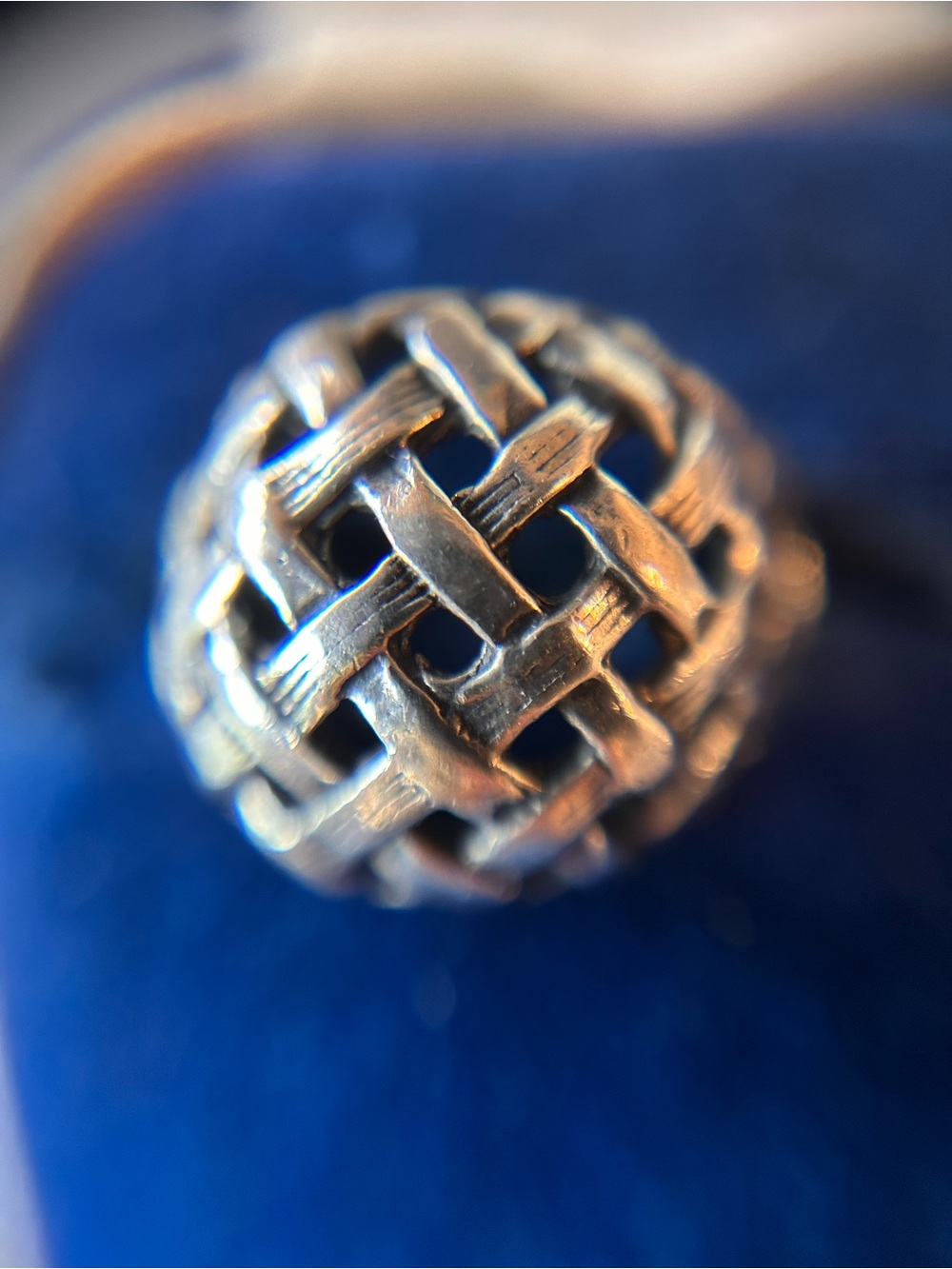 Sterling silver basket weave dome ring native? Stamped